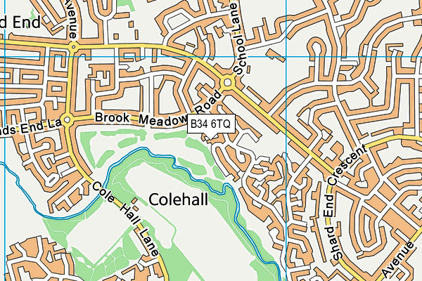 B34 6TQ map - OS VectorMap District (Ordnance Survey)