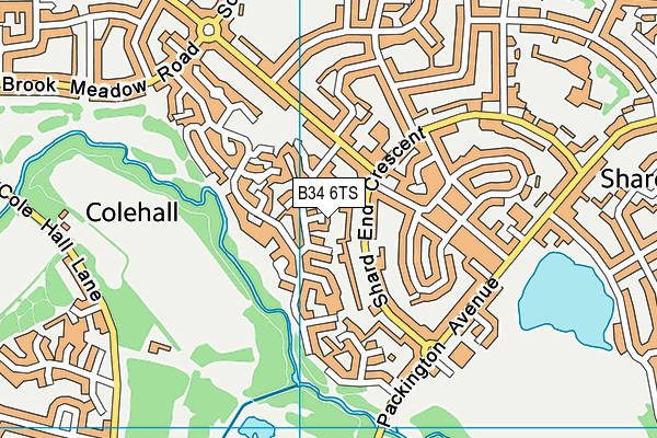 B34 6TS map - OS VectorMap District (Ordnance Survey)