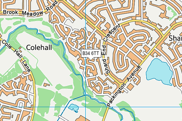 B34 6TT map - OS VectorMap District (Ordnance Survey)