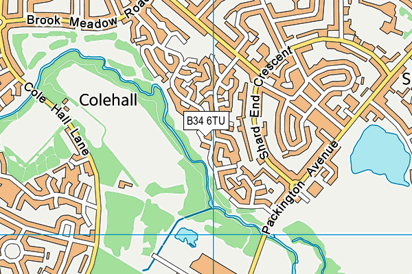 B34 6TU map - OS VectorMap District (Ordnance Survey)