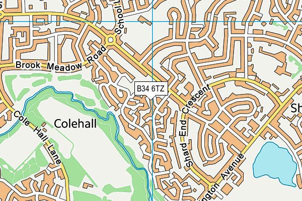 B34 6TZ map - OS VectorMap District (Ordnance Survey)