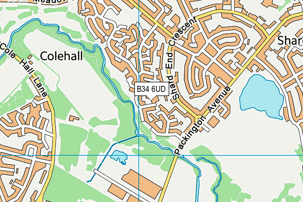B34 6UD map - OS VectorMap District (Ordnance Survey)