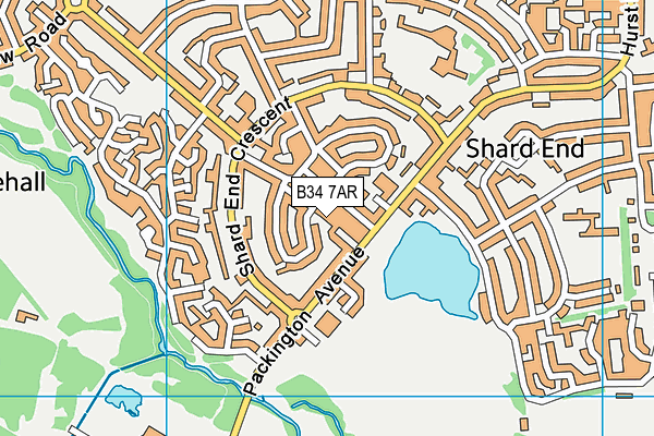 B34 7AR map - OS VectorMap District (Ordnance Survey)