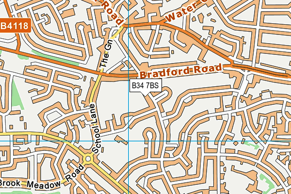 B34 7BS map - OS VectorMap District (Ordnance Survey)