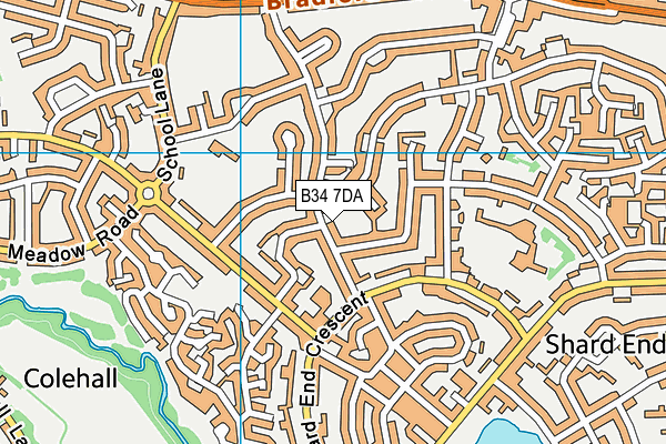 B34 7DA map - OS VectorMap District (Ordnance Survey)