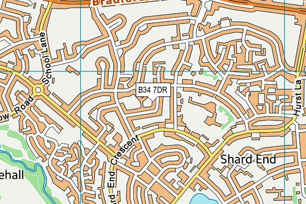 B34 7DR map - OS VectorMap District (Ordnance Survey)