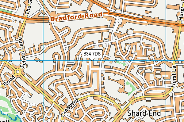 B34 7DS map - OS VectorMap District (Ordnance Survey)