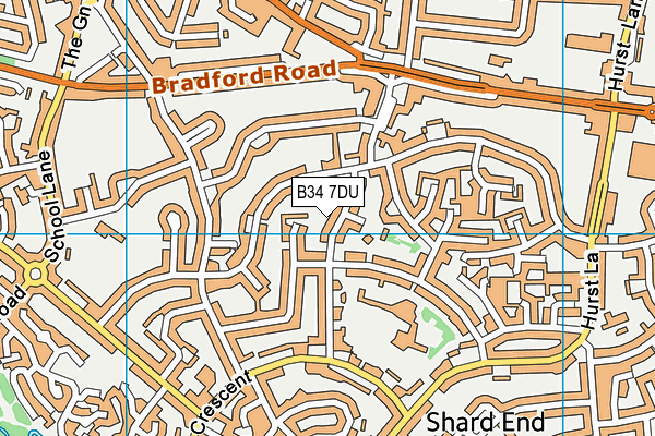 B34 7DU map - OS VectorMap District (Ordnance Survey)