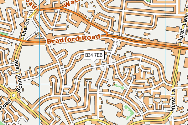 B34 7EB map - OS VectorMap District (Ordnance Survey)