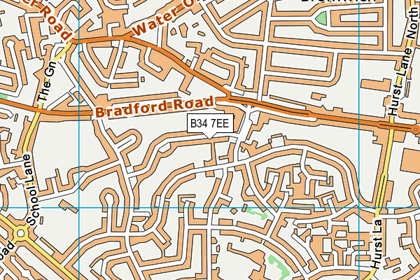 B34 7EE map - OS VectorMap District (Ordnance Survey)