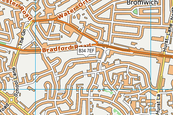 B34 7EF map - OS VectorMap District (Ordnance Survey)