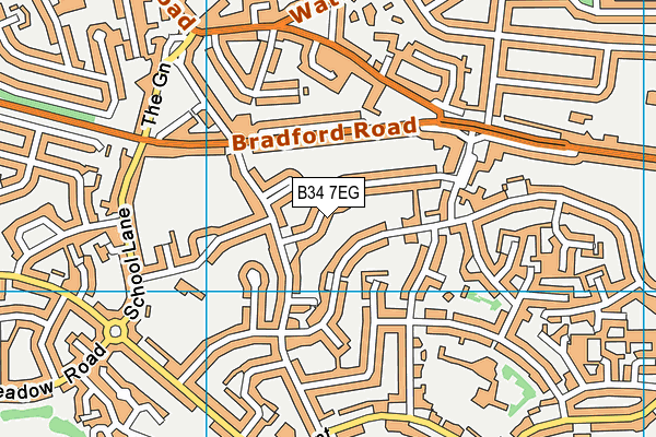 B34 7EG map - OS VectorMap District (Ordnance Survey)