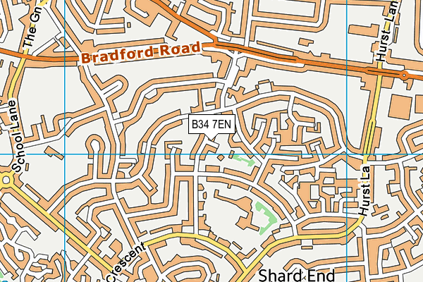 B34 7EN map - OS VectorMap District (Ordnance Survey)