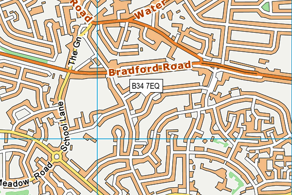 B34 7EQ map - OS VectorMap District (Ordnance Survey)