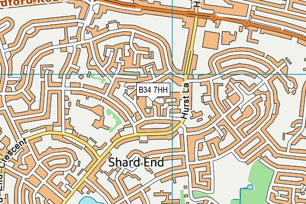 B34 7HH map - OS VectorMap District (Ordnance Survey)