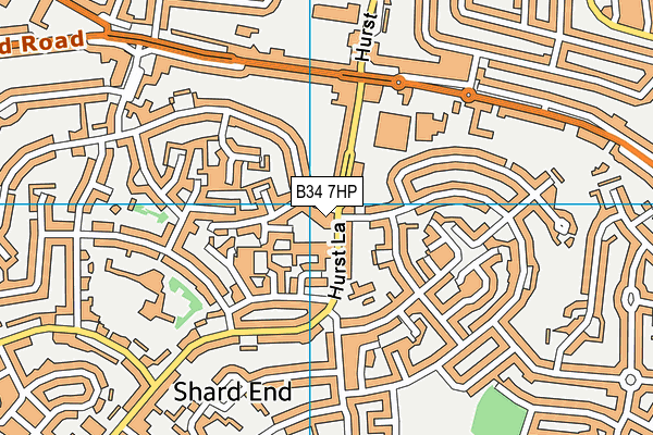B34 7HP map - OS VectorMap District (Ordnance Survey)