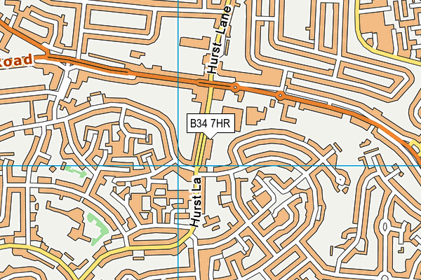 B34 7HR map - OS VectorMap District (Ordnance Survey)
