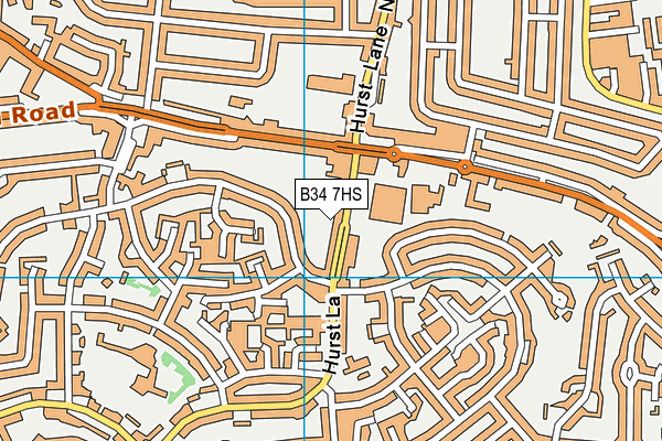 B34 7HS map - OS VectorMap District (Ordnance Survey)