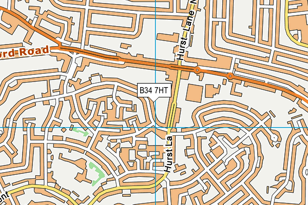 B34 7HT map - OS VectorMap District (Ordnance Survey)