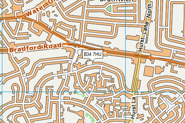 B34 7HU map - OS VectorMap District (Ordnance Survey)