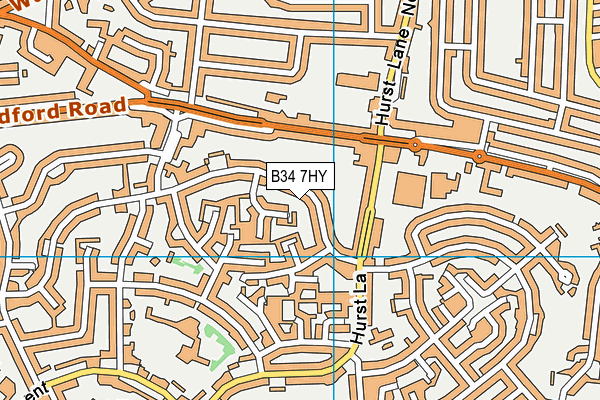 B34 7HY map - OS VectorMap District (Ordnance Survey)