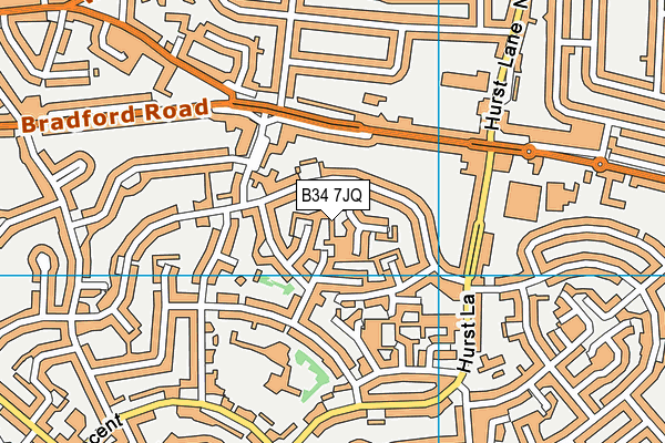 B34 7JQ map - OS VectorMap District (Ordnance Survey)