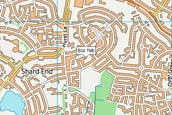 B34 7NB map - OS VectorMap District (Ordnance Survey)