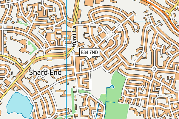 B34 7ND map - OS VectorMap District (Ordnance Survey)