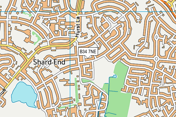 B34 7NE map - OS VectorMap District (Ordnance Survey)