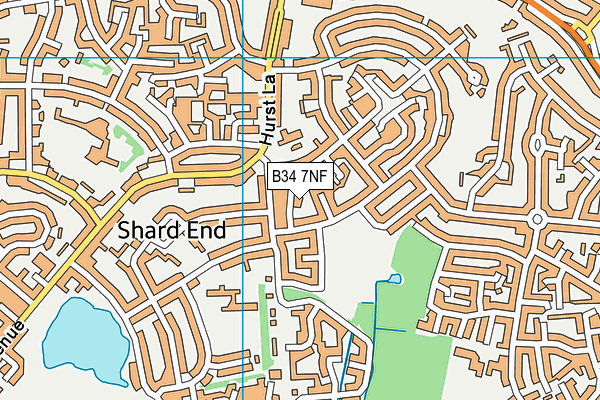 B34 7NF map - OS VectorMap District (Ordnance Survey)