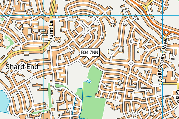 B34 7NN map - OS VectorMap District (Ordnance Survey)