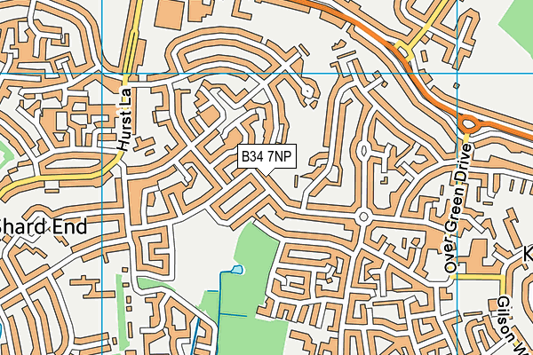 B34 7NP map - OS VectorMap District (Ordnance Survey)