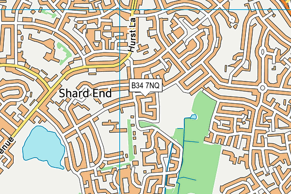 B34 7NQ map - OS VectorMap District (Ordnance Survey)