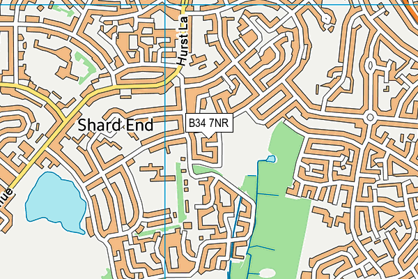B34 7NR map - OS VectorMap District (Ordnance Survey)