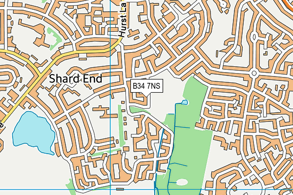 B34 7NS map - OS VectorMap District (Ordnance Survey)