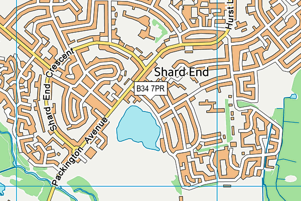 B34 7PR map - OS VectorMap District (Ordnance Survey)