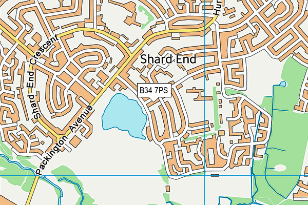 B34 7PS map - OS VectorMap District (Ordnance Survey)