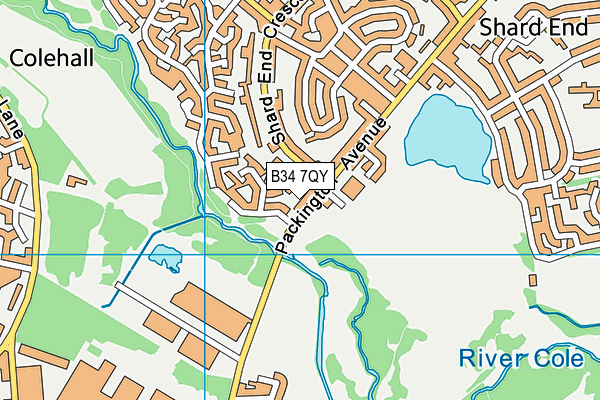 B34 7QY map - OS VectorMap District (Ordnance Survey)