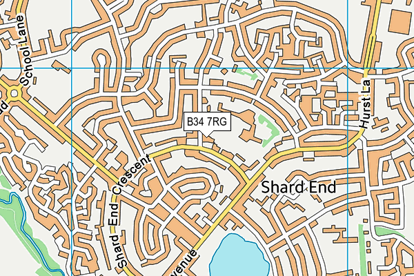 B34 7RG map - OS VectorMap District (Ordnance Survey)
