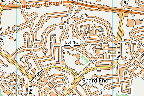 B34 7RL map - OS VectorMap District (Ordnance Survey)