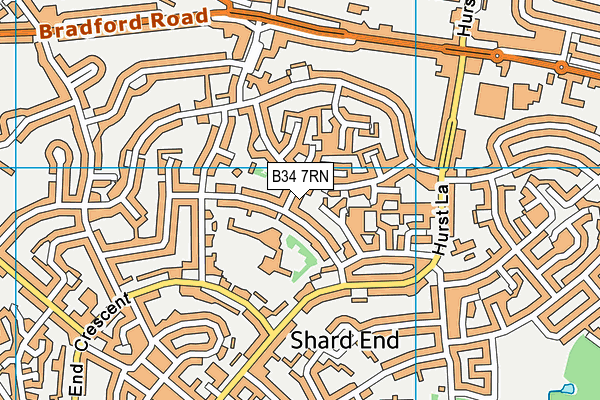 B34 7RN map - OS VectorMap District (Ordnance Survey)