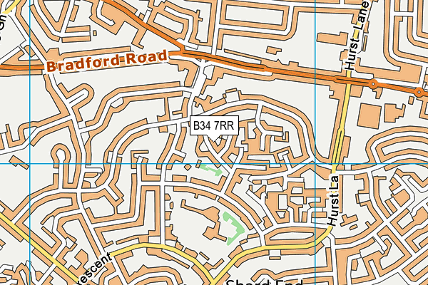 B34 7RR map - OS VectorMap District (Ordnance Survey)