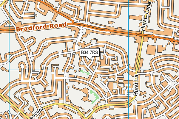B34 7RS map - OS VectorMap District (Ordnance Survey)