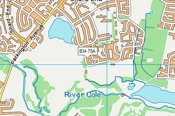 B34 7SA map - OS VectorMap District (Ordnance Survey)