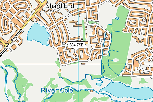 B34 7SE map - OS VectorMap District (Ordnance Survey)