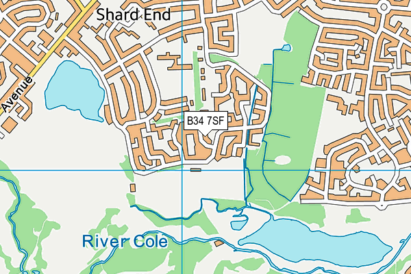 B34 7SF map - OS VectorMap District (Ordnance Survey)