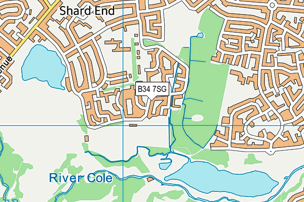 B34 7SG map - OS VectorMap District (Ordnance Survey)