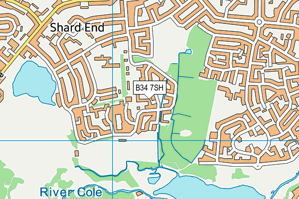 B34 7SH map - OS VectorMap District (Ordnance Survey)