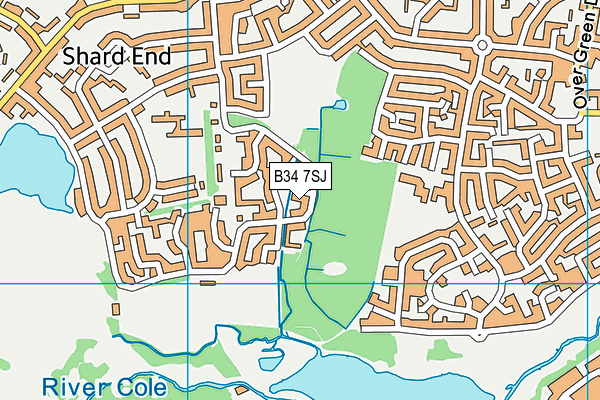 B34 7SJ map - OS VectorMap District (Ordnance Survey)