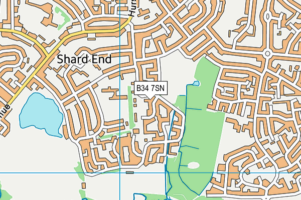 B34 7SN map - OS VectorMap District (Ordnance Survey)